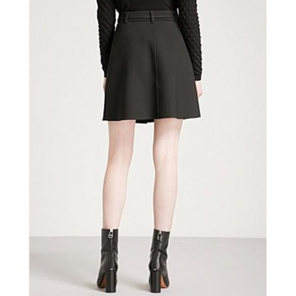 NWT MAJE Jibrali Snap Button-front Mini Skirt In Black- no belt - Picture 4 of 8